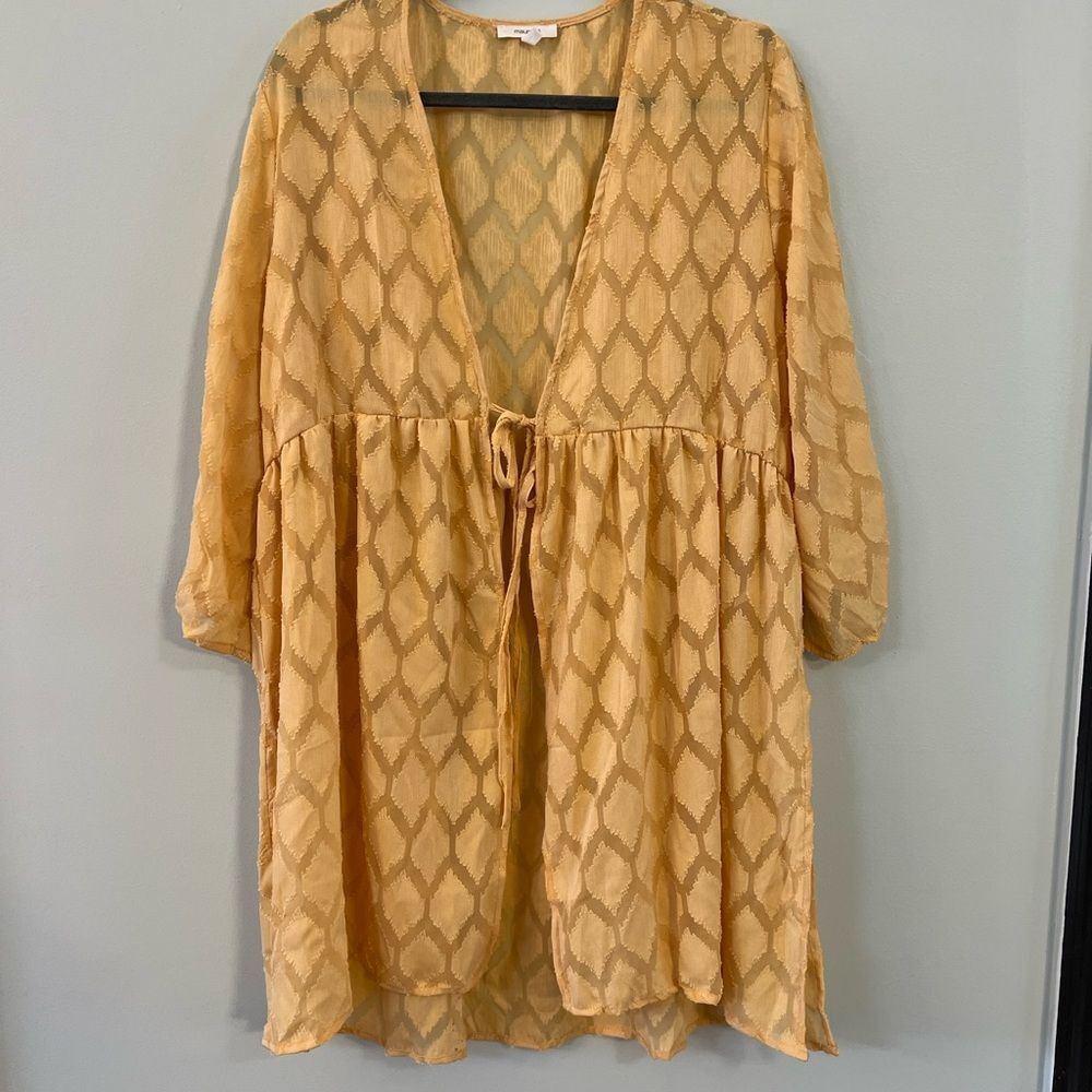 Maurices Mustard Long Sleeve Duster